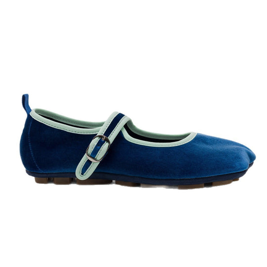 Damen Mokassin-Ballerinas mit verstellbarem Riemchen und rutschfester Sohle R&B