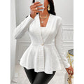 Damen Strick Peplum Blazer