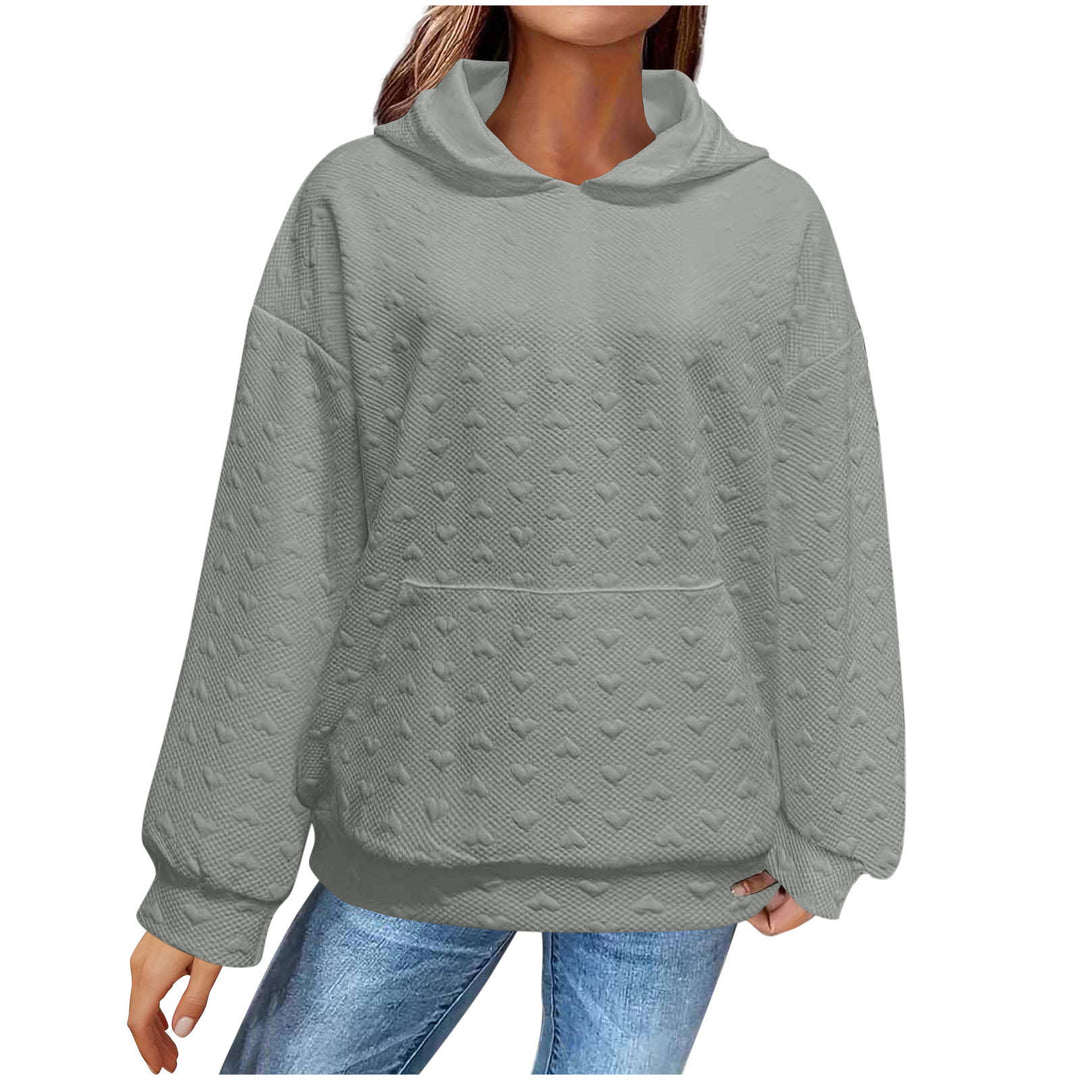 Damen Kapuzenpullover mit strukturiertem Herzmuster R&B