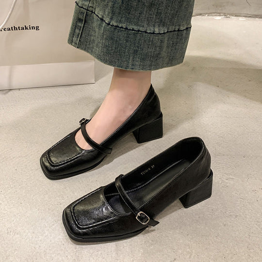 Damen elegante Blockabsatz Pumps mit verstellbarem Riemchen R&B
