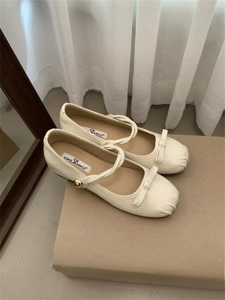 Damen elegante Ballerinas mit dekorativen Schleifen und komfortablem Fußbett R&B