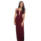 Damen Elegantes Maxikleid mit einzigartigem Schlüsselloch-Ausschnitt und figurschmeichelndem Schnitt R&B