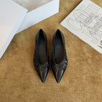 Damen Elegante spitze Ballerinas mit raffiniertem Falten-Design R&B