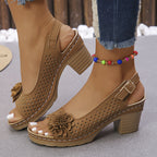Damen Sandaletten mit floralem Detail von R&B