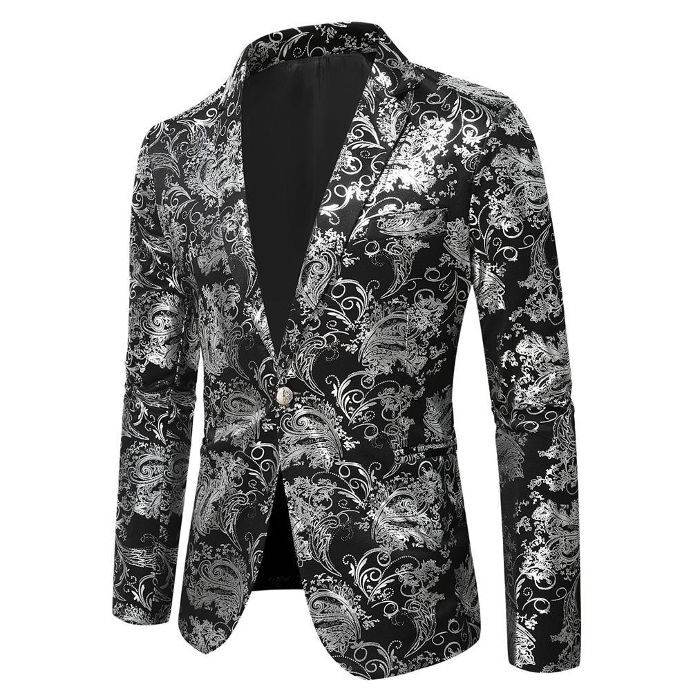 Herren eleganter Goldmuster Blazer