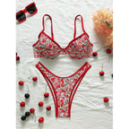 Damen Triangel-Bikini-Set mit floralem Muster und komfortablem Schnitt R&B