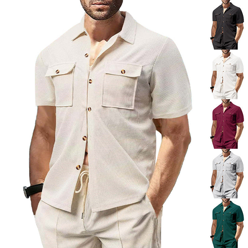 Herren Kurzarmhemd mit praktischen Brusttaschen und modernem Design R&B