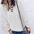 Damen Strickpullover mit dekorativem Schnürdesign und komfortablem Schnitt