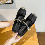 Damen Elegante Slides mit schickem Perlenschmuck R&B
