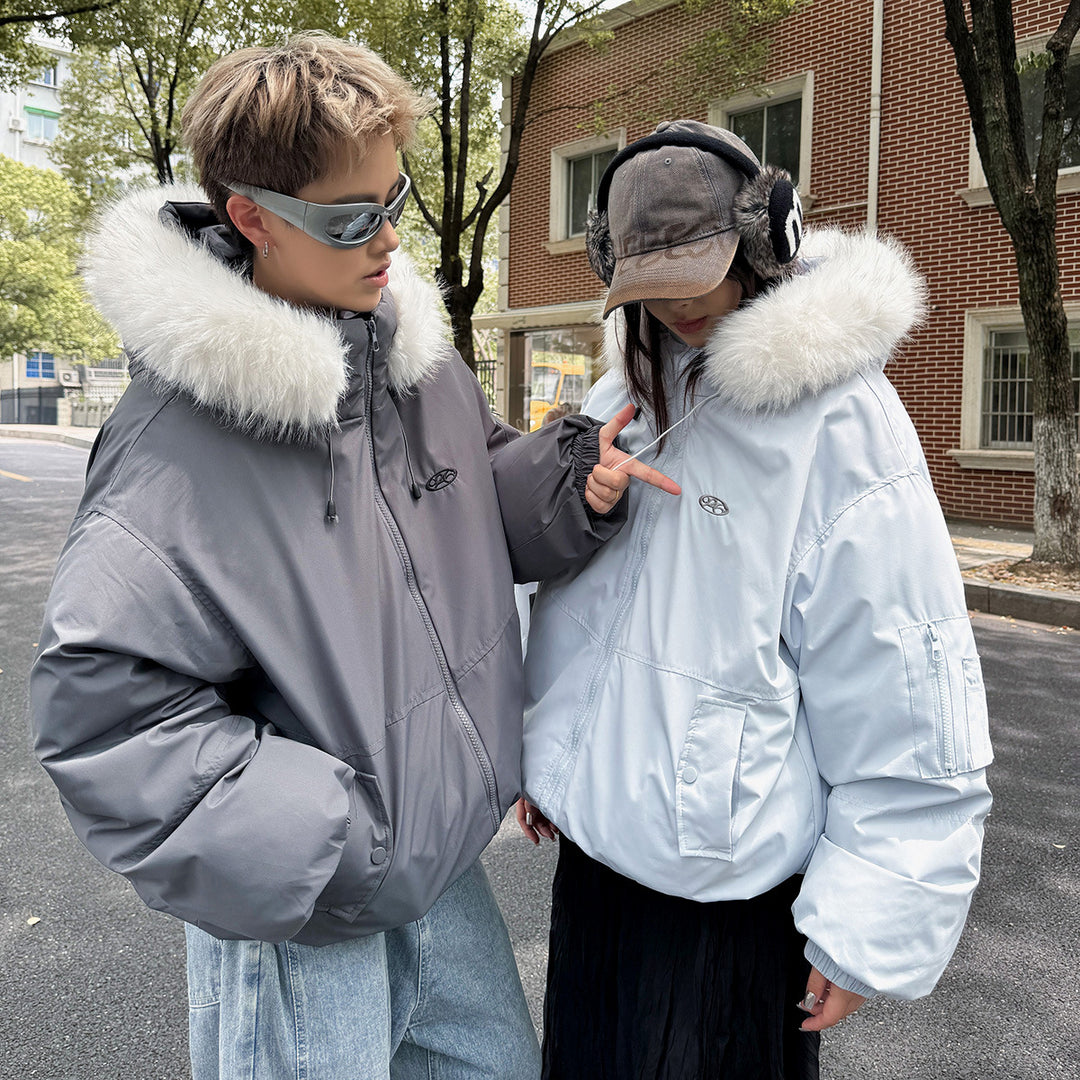 Damen Sportliche Winterjacke mit abnehmbarem Kunstfellkragen und praktischen Taschen R&B