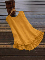 Damen Leichtes Sommerkleid aus atmungsaktivem Material mit Rüschendetails R&B