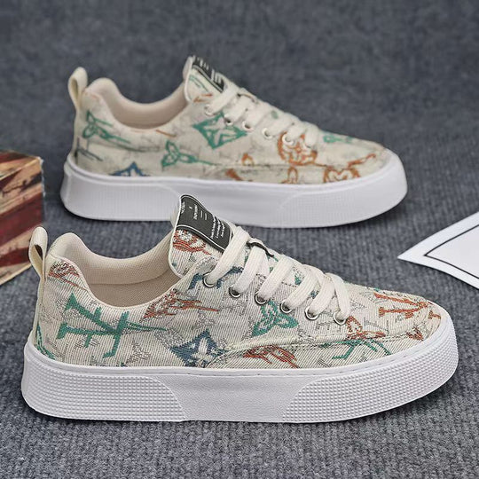 Damen Modische Canvas Sneakers mit einzigartiger Druckgestaltung R&B