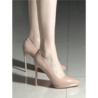 Damen spitze High Heel Pumps mit schimmerndem Lackfinish R&B