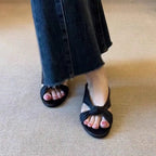 Damen Slingback-Sandalen mit modischem Knoten-Detail und komfortabler Fußbettgestaltung