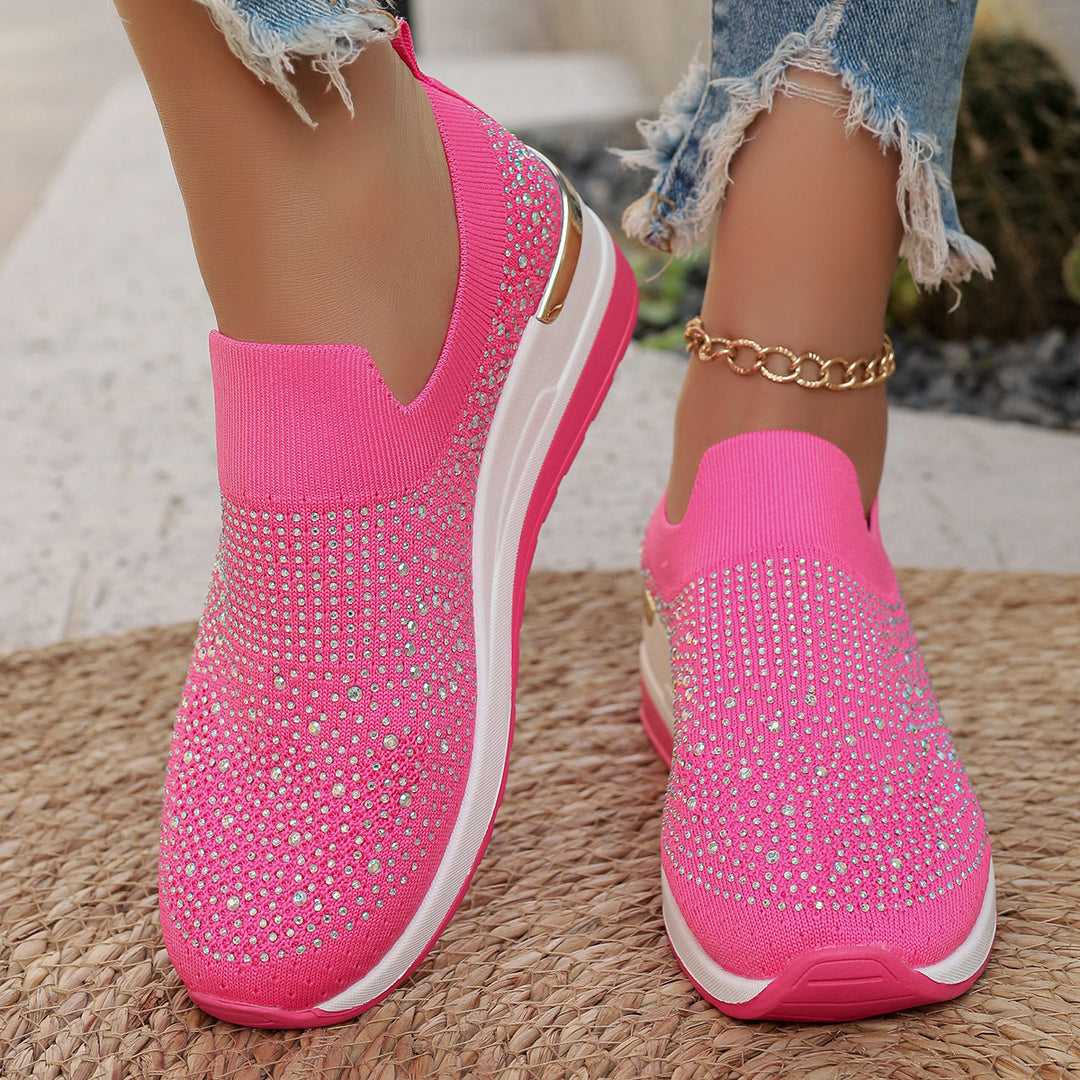 Damen Glitzernde Slip-On Sneakers mit atmungsaktivem Obermaterial und modischem Design R&B