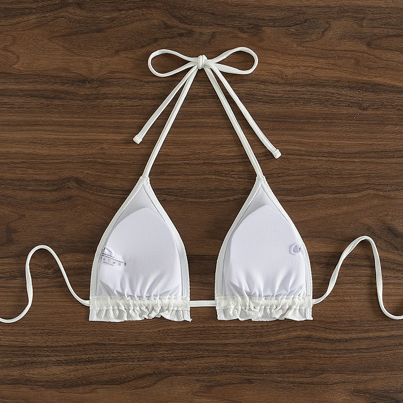 Damen Triangel-Bikini mit verstellbaren Trägern und moderner Ripp-Textur R&B