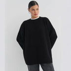 Damen Oversized Strickpullover mit strukturiertem Design und lässigem Schnitt R&B