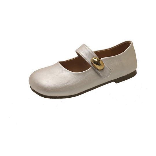 Damen elegante Mary Jane Ballerinas mit dekorativem Knopf R&B