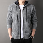 Herren modische Strickjacke mit Kapuze und weich gefüttertem Innenfutter R&B