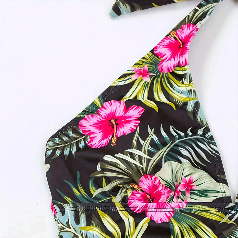 Damen Tankini-Set mit floralem Oberteil und klassischem Slip