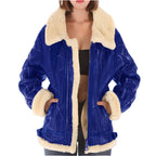 Damen Kunstfell gefütterte Pilotenjacke R&B
