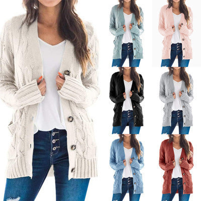 Damen Strickjacke mit Zopfmuster und praktischen Taschen R&B