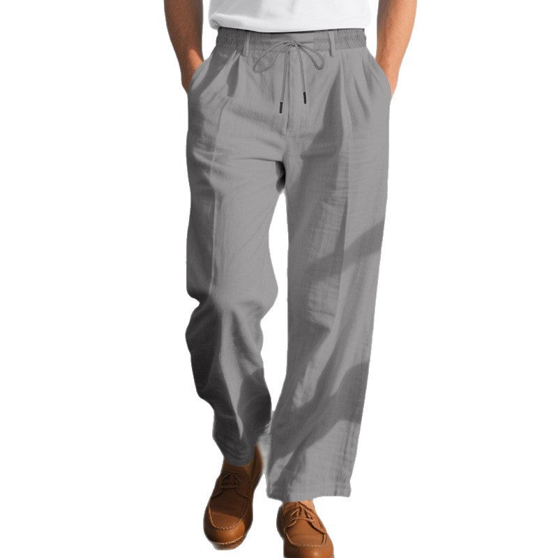 Herren lockere Sommerhose aus leichtem, atmungsaktiven Stoff mit Kordelzug R&B