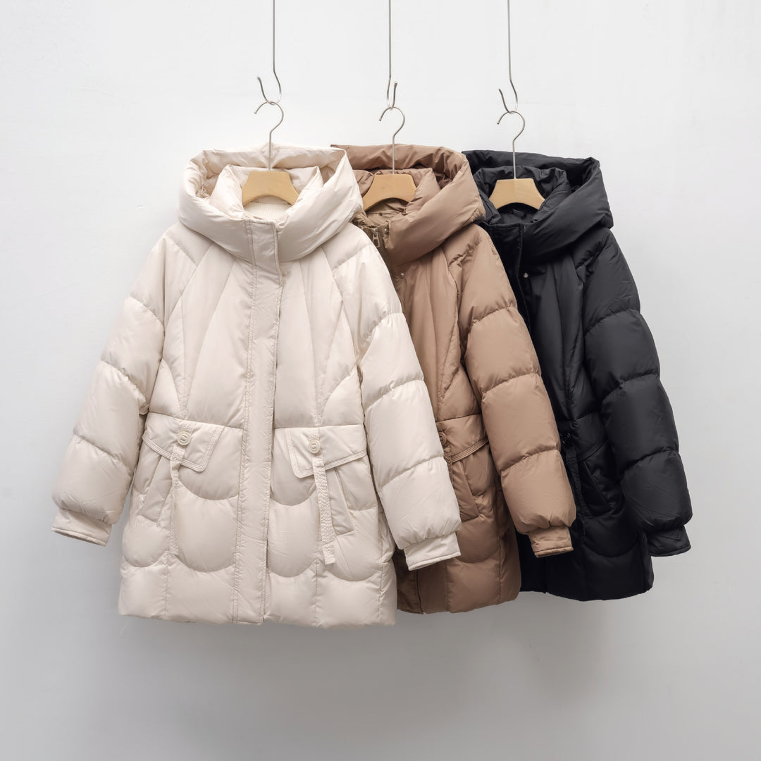 Damen bequeme Steppjacke mit Kapuze R&B