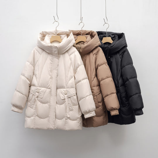 Damen bequeme Steppjacke mit Kapuze R&B
