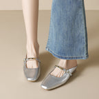 Damen Slingback Mules mit eleganter Schnallenakzent