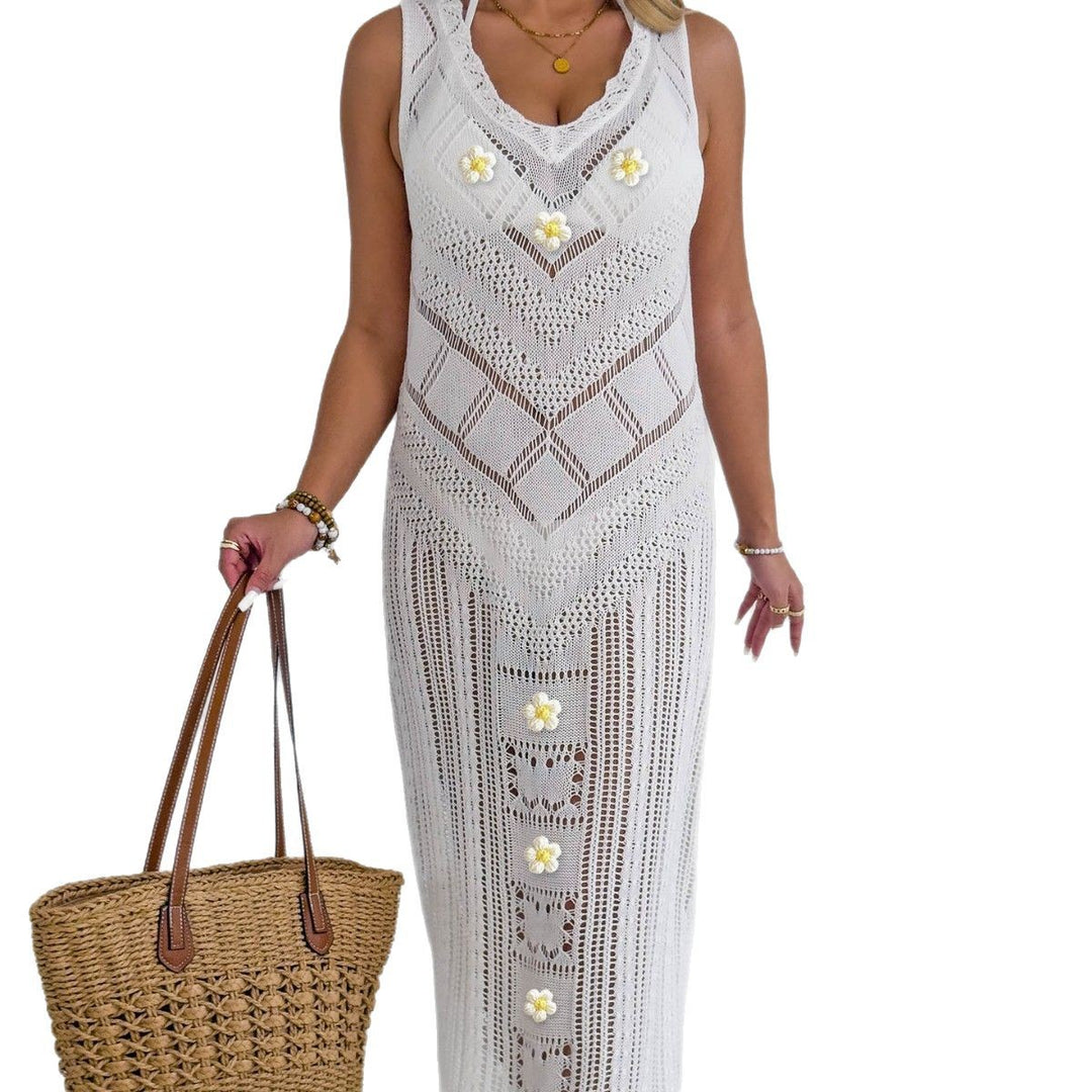 Damen Häkel-Kleid mit floralem Design R&B