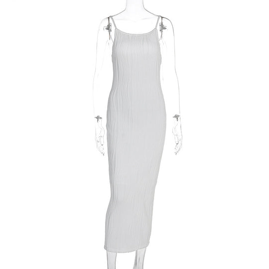 Damen Maxikleid im eleganten Wellenmuster mit Spaghettiträgern R&B