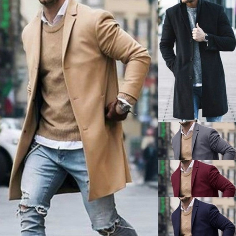 Herren eleganter Mantel mit hochwertigen Details R&B
