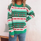 Damen Weihnachts-Pullover mit festlichem Motiv und lockerer Passform R&B