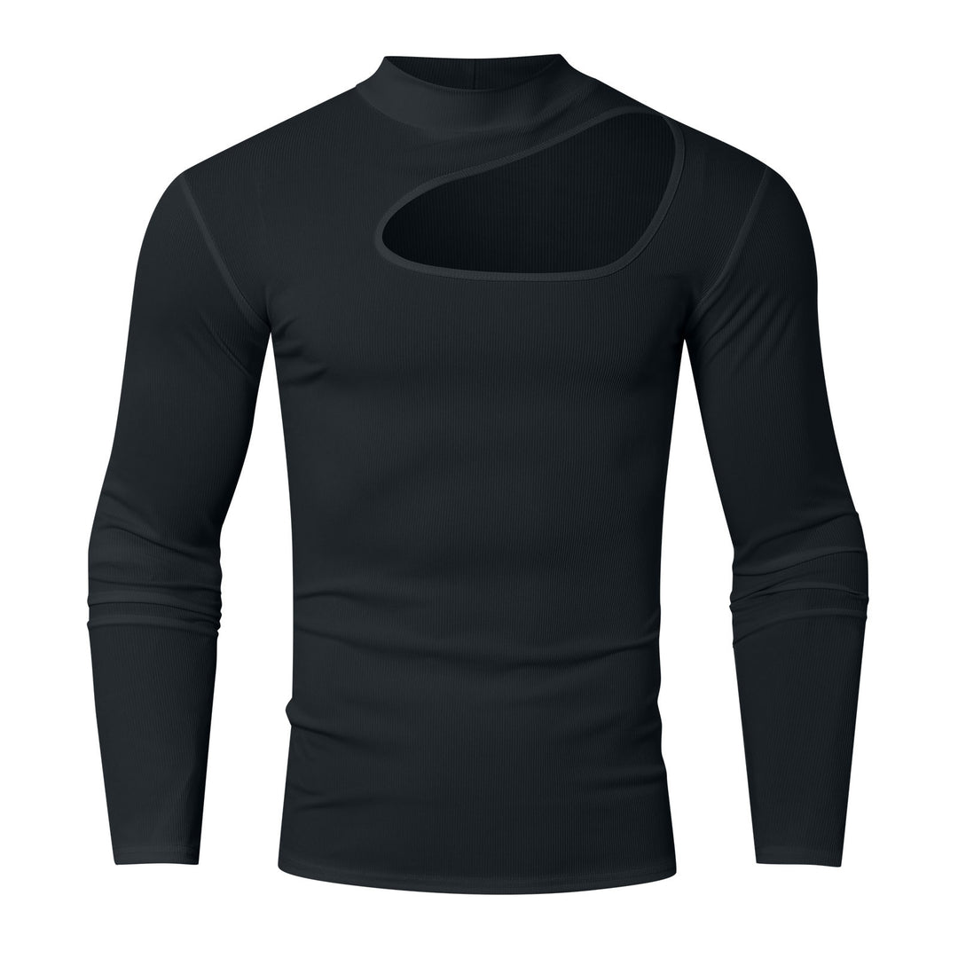 Herren Langarm Funktions-T-Shirt mit innovativem Ausschnitt und atmungsaktiven Eigenschaften R&B