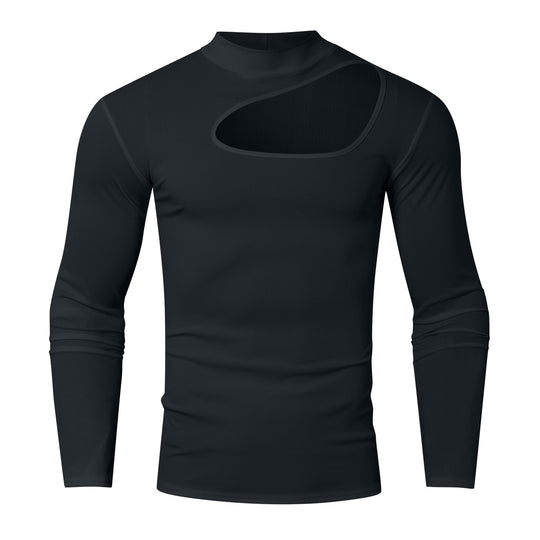 Herren Langarm Funktions-T-Shirt mit innovativem Ausschnitt und atmungsaktiven Eigenschaften R&B