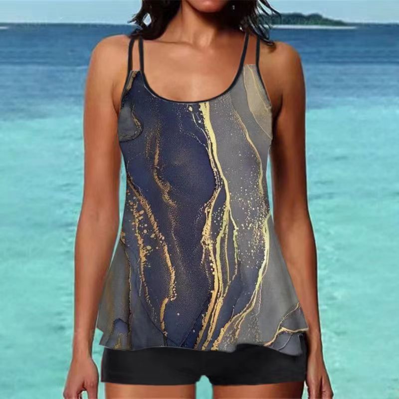 Damen Tankini-Oberteil mit floralem Design und Rückenriegel R&B