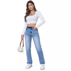 Damen Hoch taillierte Jeans mit schmalem Schnitt R&B