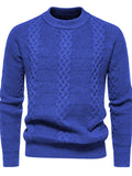Herren Strukturierter Strickpullover mit hohem Kragen