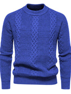 Herren Strukturierter Strickpullover mit hohem Kragen
