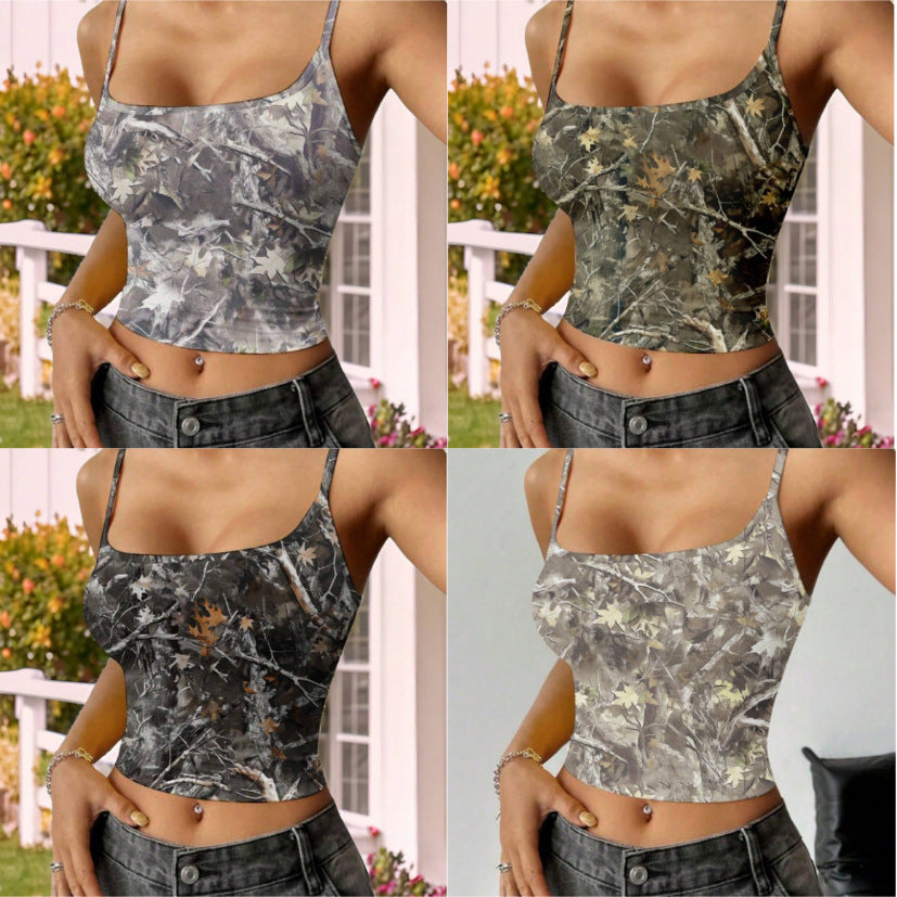 Damen ärmelloses Top im Camouflage-Design R&B