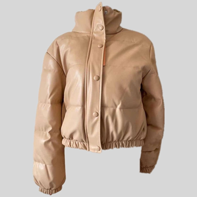 Damen Kunstleder Steppjacke R&B