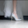 Damen glamouröse High Heels mit funkelndem Perlenschmuck R&B