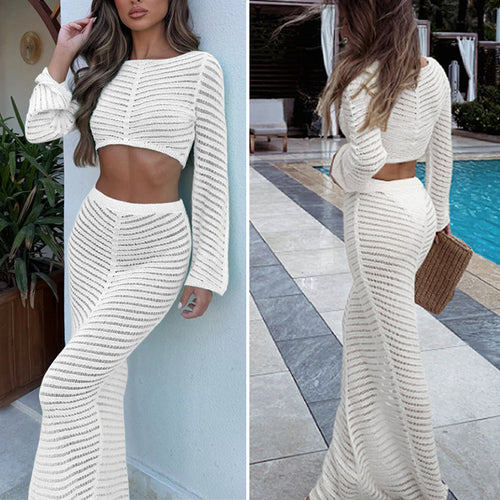 Damen Strickzweiteiler mit weitem Schnitt und eleganten Details R&B