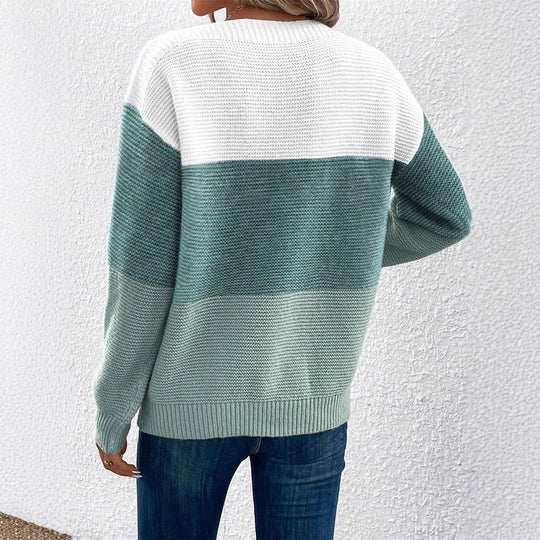 Damen Klassischer Pullover mit Streifenmuster R&B