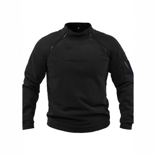 Herren Thermo-Fleecepullover mit hochschließendem Kragen und praktischen Taschen R&B