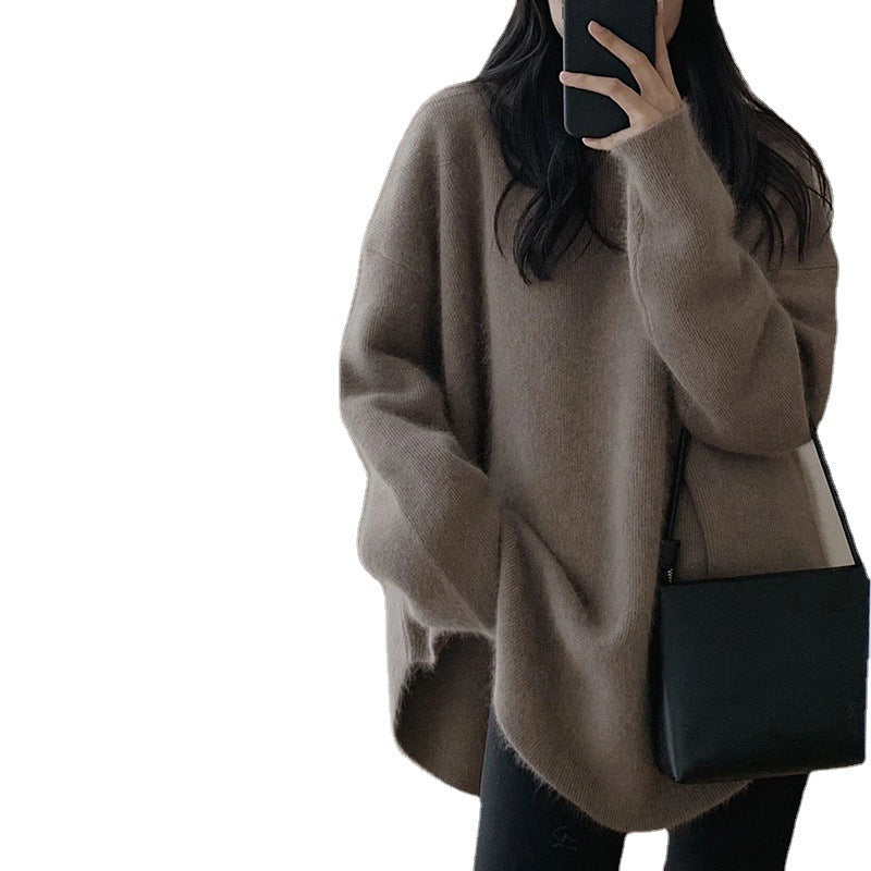 Damen Oversized Strickpullover mit lässigem Schnitt und voluminösen Ärmeln R&B