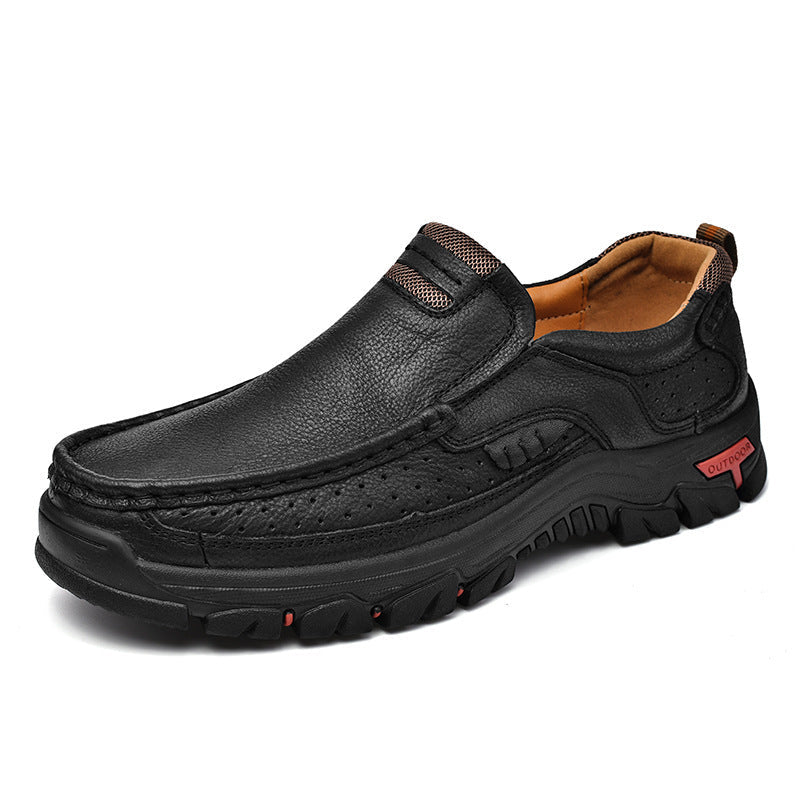 Herren Premium-Leder Mokassins mit rutschfester Laufsohle R&B