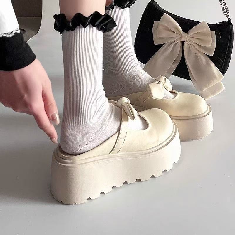 Damen Plateau Clogs mit verspieltem Schleifen-Design