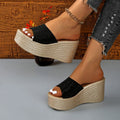 Damen Plateau-Pantoletten mit glitzerndem Riemen R&B